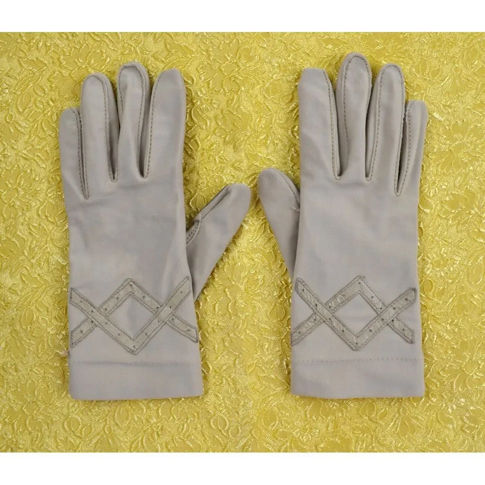 Vintage Fownes Tan Beige Nylon &  Grip Strips‎ Gloves Women's One Size (Small)